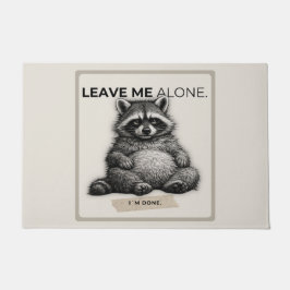 Felpudo Leave Me Alone Raccoon Doormat | Funny Introvert 