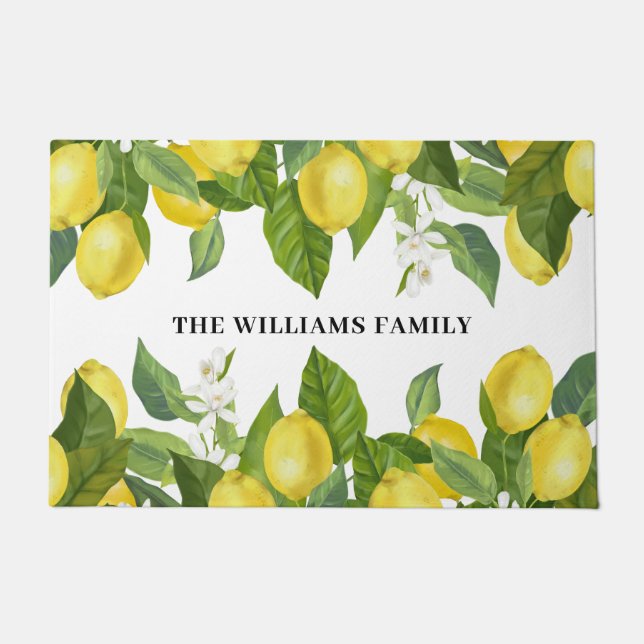 Felpudo Lemon Citrus Family Name Door Mat (Anverso)