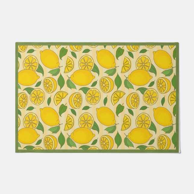 Felpudo Lemon Doormat, Lemon Welcome Mat, Spring Decour (Anverso)