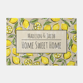 Felpudo Lemon Home Sweet Home Personalizado 24" x 36" Puer