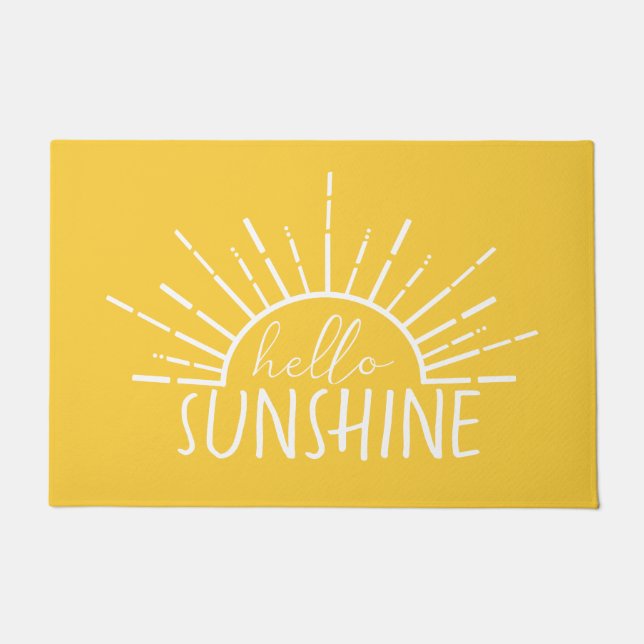 Felpudo Lemon Yellow Simple Moderno Hello Sunshine (Anverso)