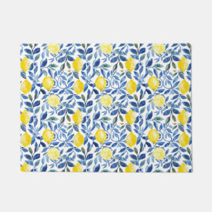 Felpudo Lemones de azulejos azules de Amalfi