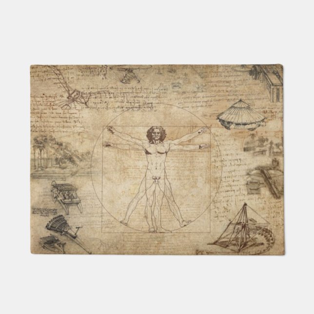 Felpudo Leonardo Da Vinci El Hombre Vitruviano (Anverso)