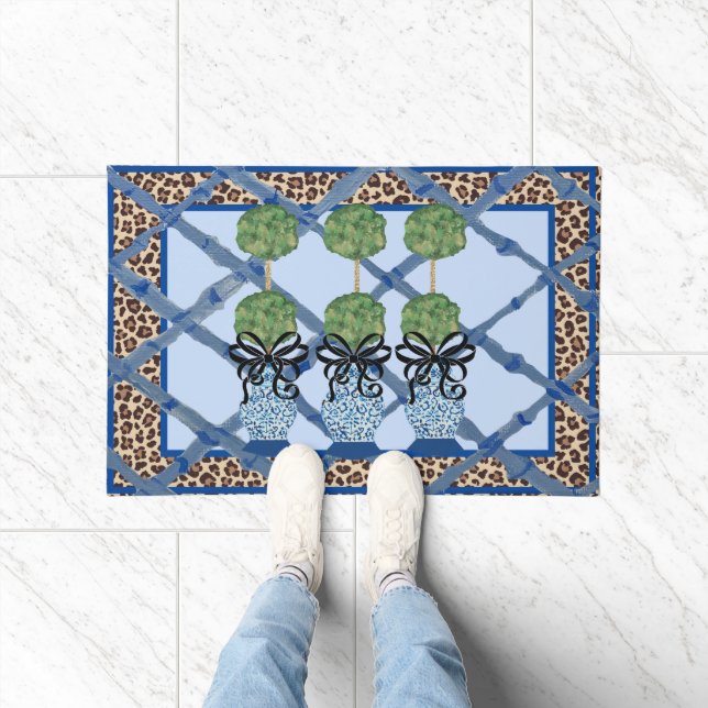 Felpudo Leopard Chinoiserie Ginger Jar jars Doormat Rug (Interior)