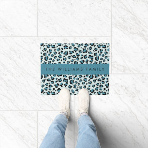 Felpudo Leopard Print, Spots, Blue Leopard, tu nombre