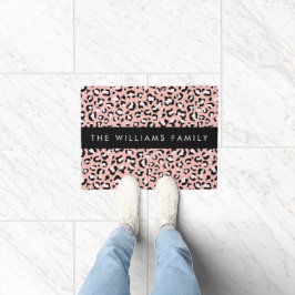 Felpudo Leopard Print, Spots, Pink Leopard, Tu Nombre