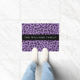 Felpudo Leopard Print, Spots, Purple Leopard, tu nombre