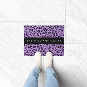 Felpudo Leopard Print, Spots, Purple Leopard, tu nombre