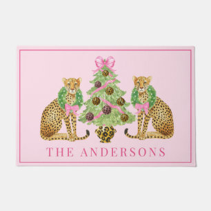 Felpudo Leopardo de Corona de Navidad