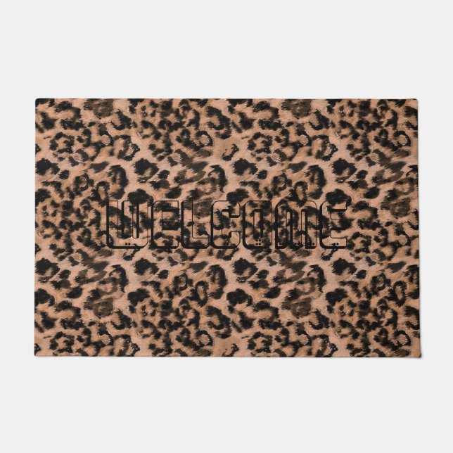 Felpudo Leopardo - huella animal manchada (Anverso)