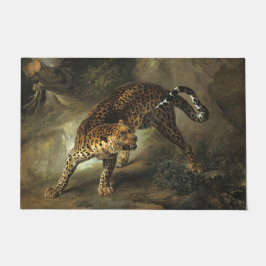Felpudo Leopardo salvaje feroz (por Jean-Baptiste Oudry)