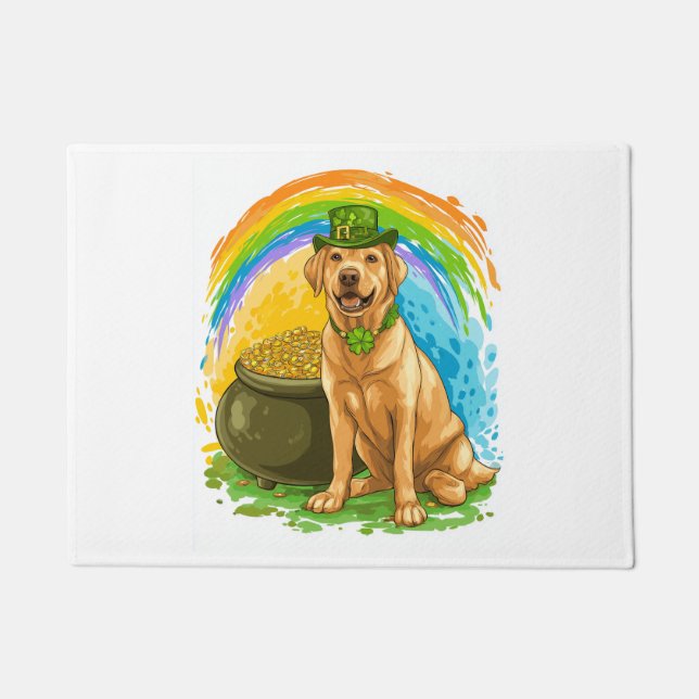Felpudo Leprechaun Lab � Día de San Patricio Perro (Anverso)