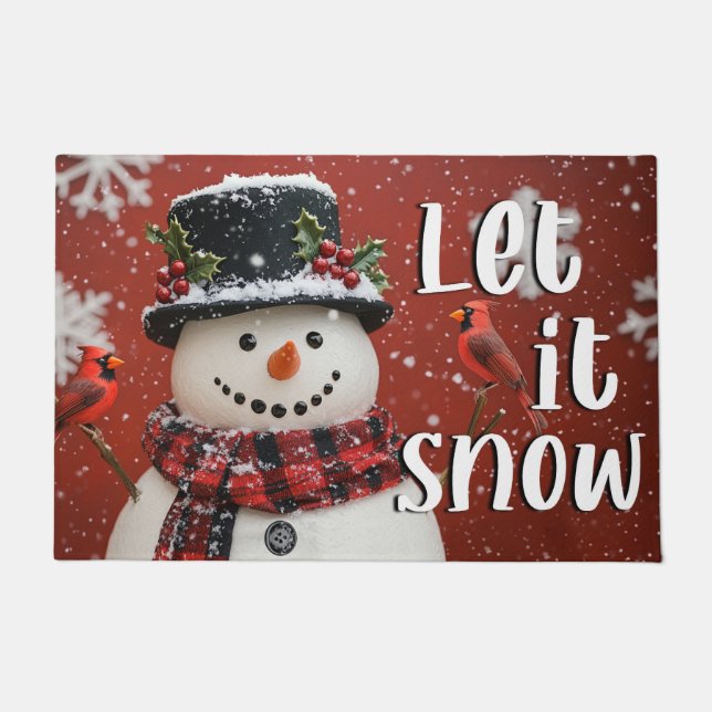 Felpudo Let It Snow Christmas Doormat – Festive Welcome Ma (Anverso)