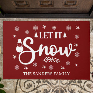 Felpudo Let it Snow Cute Christmas