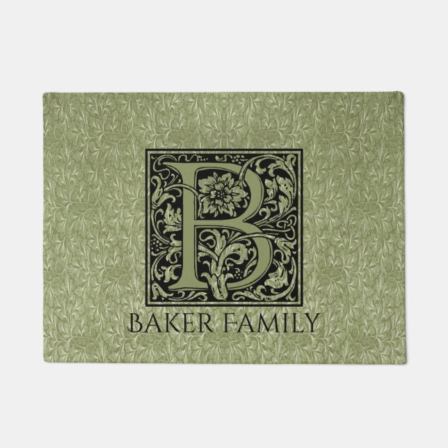 Felpudo Letra B primera letra monograma personalizada (Anverso)