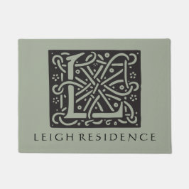 Felpudo Letra céltica L monograma del nudo con apellido