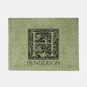 Felpudo Letra H primera letra monograma personalizada