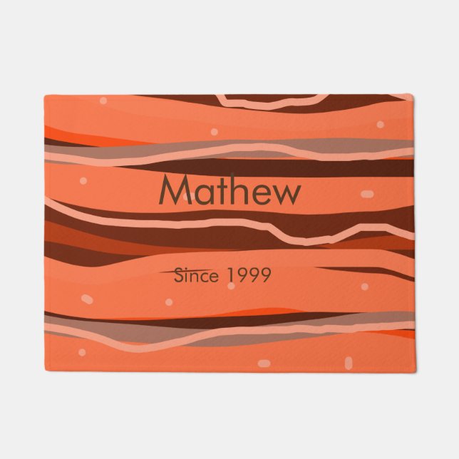 Felpudo letra inicial simple monograma agregar nombre arte (Anverso)