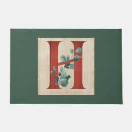 Felpudo Letra rustica de madera y eucalipto H