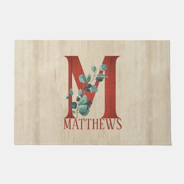 Felpudo Letras rusas de madera y eucalipto M personalizada (Anverso)