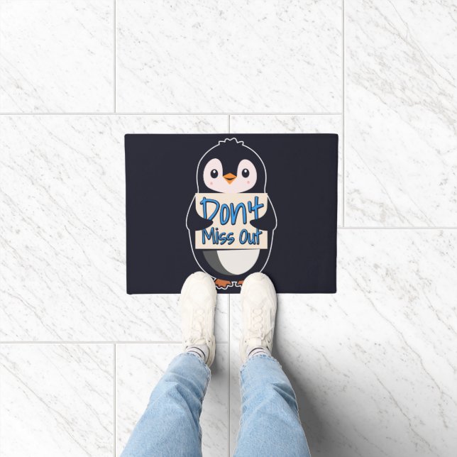 Felpudo Letrero de Pingüino No te Pierdas (Interior)