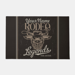 Felpudo Leyendas personalizadas de rodeo en el viejo oeste