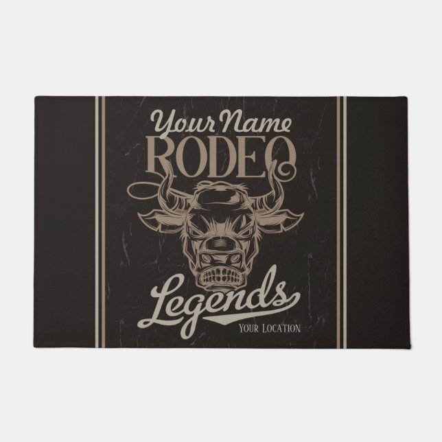 Felpudo Leyendas personalizadas de rodeo en el viejo oeste (Anverso)