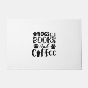 Felpudo Leyendo Libros Y Café De Perros De Arte