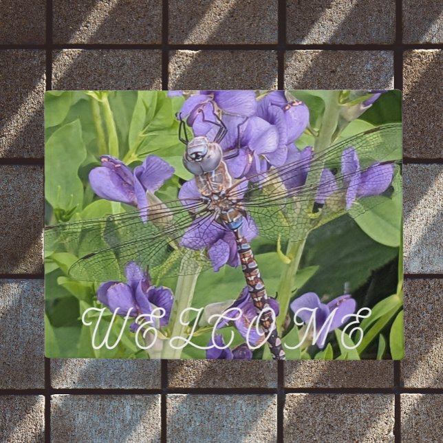 Felpudo Libélula Darner de Ojos Azules en Flores de Bienve (In Situ)