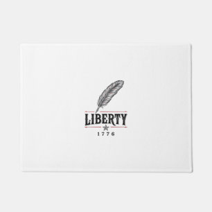 Felpudo Libertad 1776 Diseño Vectorial de Pluma Patriótica