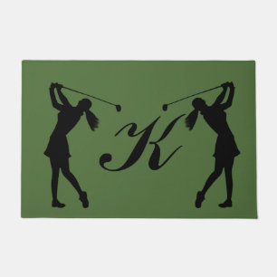 Felpudo Libertino del golf, hembra, monograma adaptable