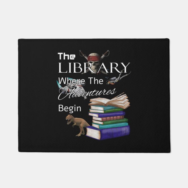 Felpudo Library Books Where The Adventure Begins Book Read (Anverso)