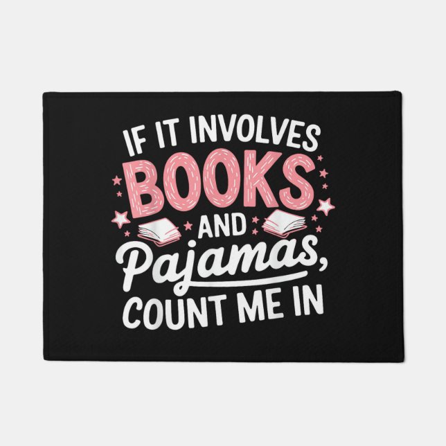 Felpudo Libro y pijama divertido amante de los libros lect (Anverso)