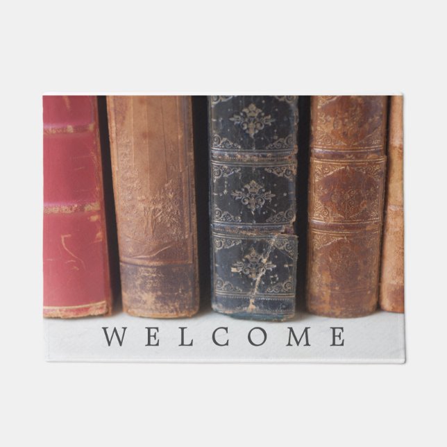 Felpudo Libros del vintage en una fila (Anverso)