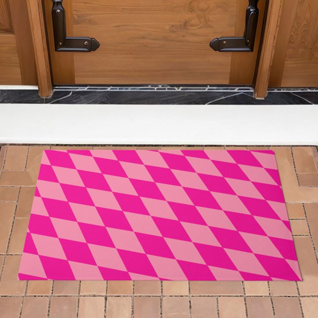 Felpudo Light and Dark Pink Harlequin Diamonds Checkers  (Subido por el creador)