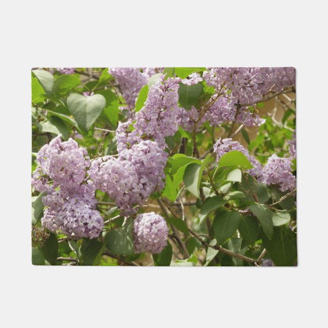 Felpudo Lilac Bush hermosas flores de primavera morada (Anverso)