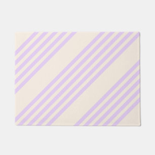 Felpudo Lilac púrpura y beige cinco rayas patrón
