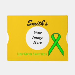 Felpudo Lime Green Standard Ribbon Tmplt de K Yoncich
