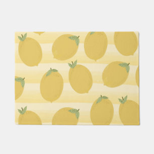 Felpudo Limones Amarillos Frutas De Verano Acuarela Divert