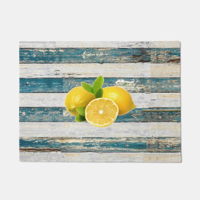 Felpudo Limones rústicos (azules) (Anverso)