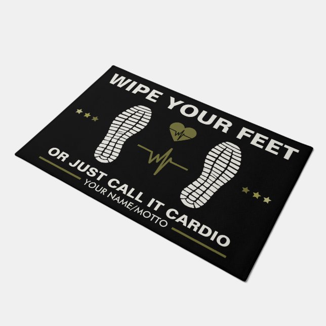 Felpudo Limpie sus pies para los amantes del gimnasio, gim (Angular)
