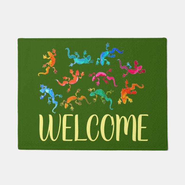 Felpudo lindo del lagarto de los geckos (Anverso)