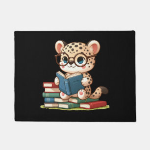 Felpudo Lindo leopardo leyendo