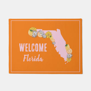 Felpudo Lindo mapa de estado de Florida de bienvenida 