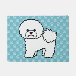 Felpudo Lindo perro Bichon Frise de dibujos animados
