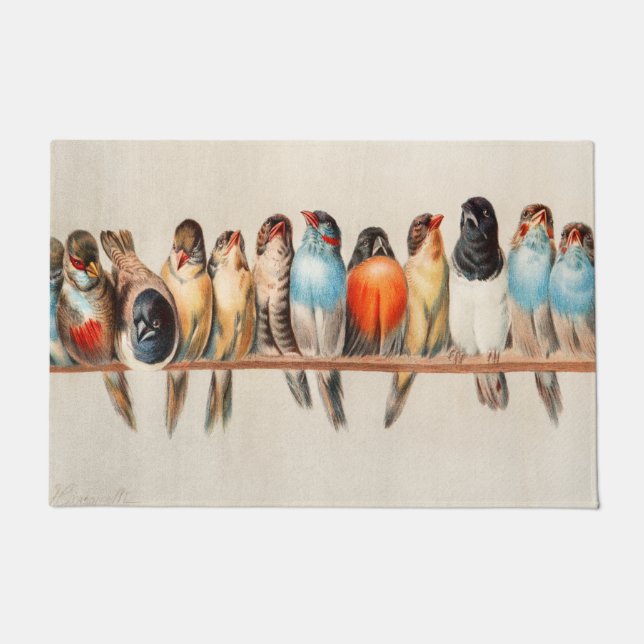 Felpudo Línea de aves y palomas (Anverso)