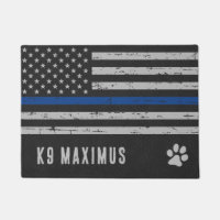 Línea delgada azul - Perro Paw - Policía K9