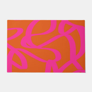 Felpudo Líneas Abstractas Modernas De Mediados Del Siglo N