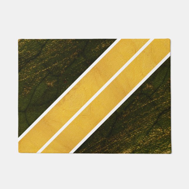 Felpudo Líneas blancas de oro verde (Anverso)