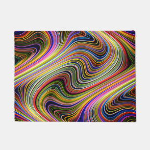 Felpudo Líneas de curvado Multicolor modernas y elegantes